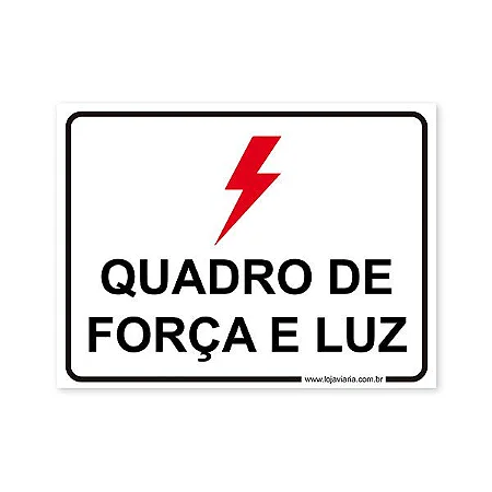 Placa Quadro de Força e Luz - 20x15 cm ACM 3 mm