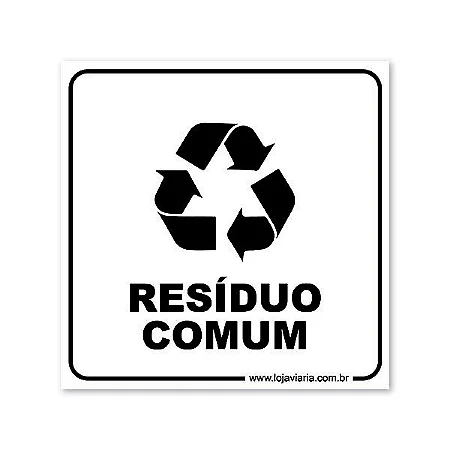 Placa Resíduo Comum - 18x18 cm ACM 3 mm