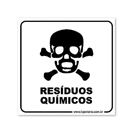Placa Resíduos Químicos - 18x18 cm ACM 3 mm