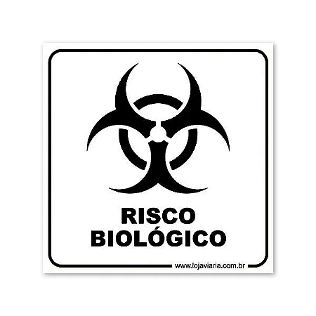 Placa Risco Biológico - 18x18 cm ACM 3 mm