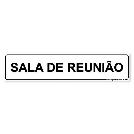Placa Sala de Reunião - 30x6,5 cm ACM 3 mm