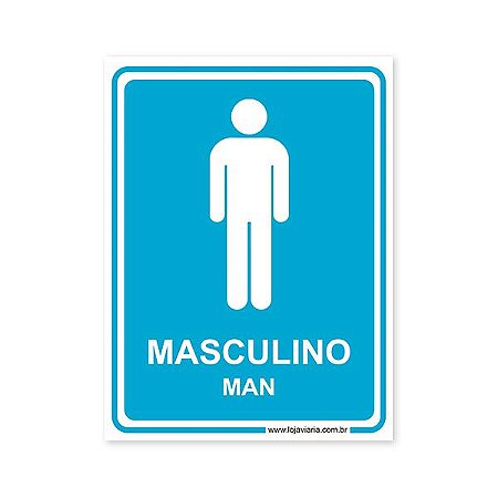 Placa Banheiro Masculino (Man) - 15x20 cm ACM 3 mm