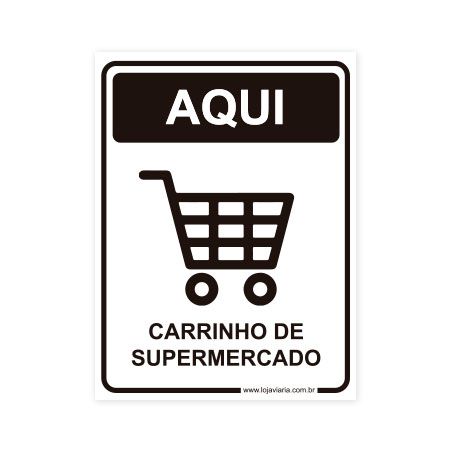 Placa Carrinho de Supermercado 15x20 cm ACM 3 mm