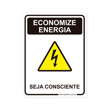 Placa Economize Energia 15x20 cm ACM 3 mm
