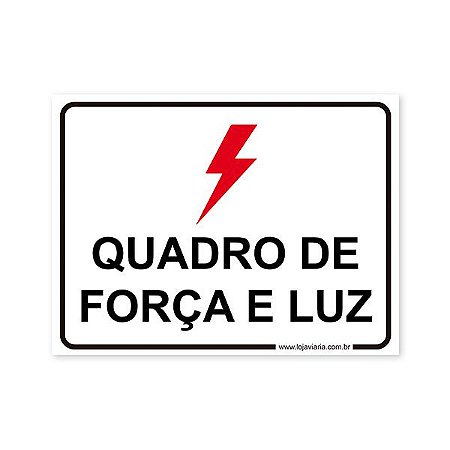 Placa Quadro de Força e Luz - 20x15 cm ACM 3 mm