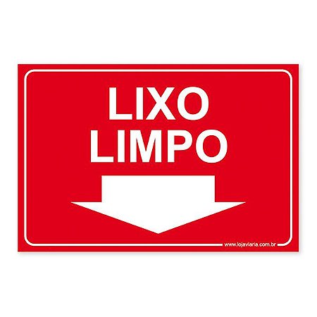 Placa Lixo Limpo - 30x20 cm ACM 3 mm