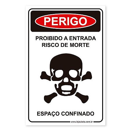 Placa Perigo, Espaço Confinado - 20x30 cm ACM 3 mm