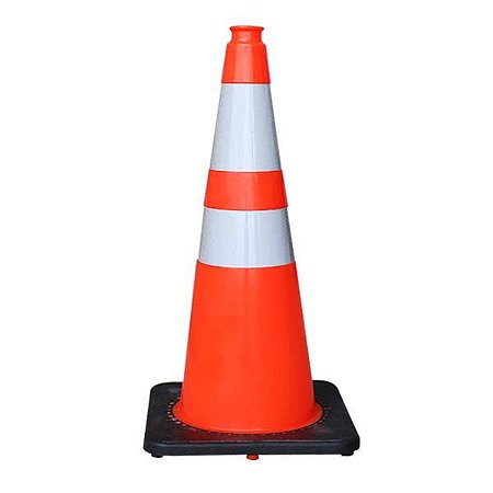 Cone flexível de sinalização - Base de borracha - 75 cm (NBR 15071)