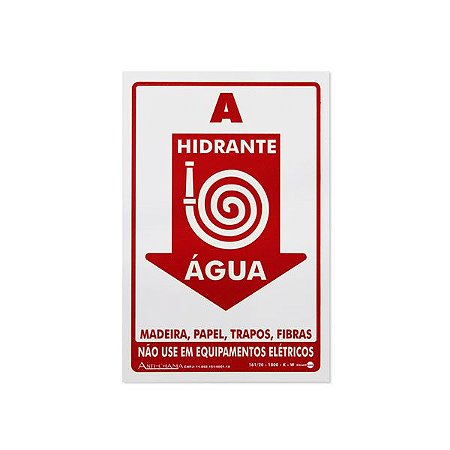 Placa Fotoluminescente Hidrante/água - 20 x 30 cm