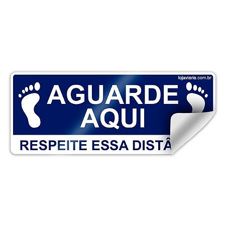 Adesivo para chão Covid - Aguarde aqui (Respeite essa distância)