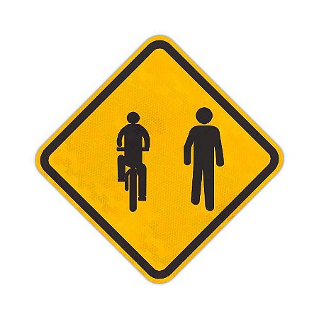 Placa Passagem sinalizada de ciclistas A-30b - Loja Viária - Produtos para  sinalização viária