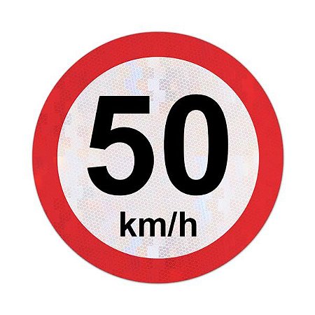 Placa velocidade máxima permitida 50km/h - R-19