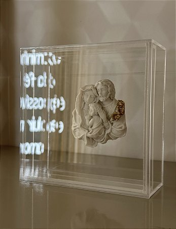 Medalha Sagrada Família em Caixa de Acrílico
