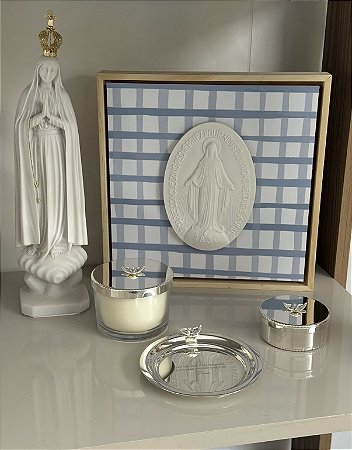Quadro Medalha Milagrosa azul