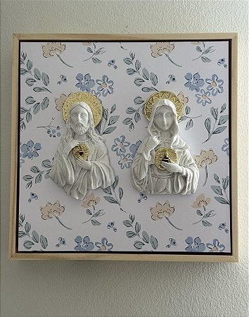 Quadro Sagrado Coração Jesus e Maria