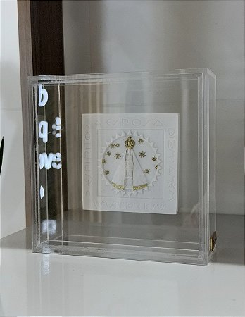 Medalha Nossa Senhora Aparecida em Caixa de Acrílico