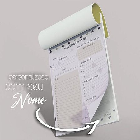 Planner Diário Personalizado Triângulos A5 14x20cm 50fls