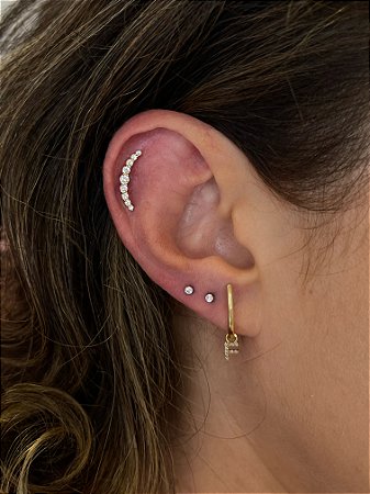 Piercing cluster elegance titânio 9 zirconias