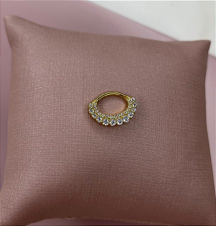 Argola daith 28 zircônias cobalto