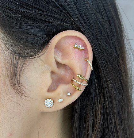 Argola seg snake 1 fileira zirconia titanio