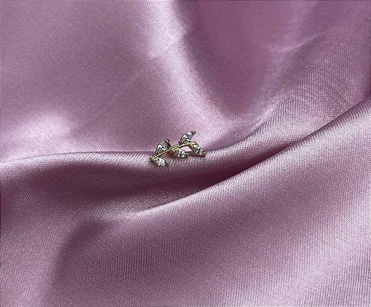 Piercing galho ramo M ouro 18k - 5 zirconias