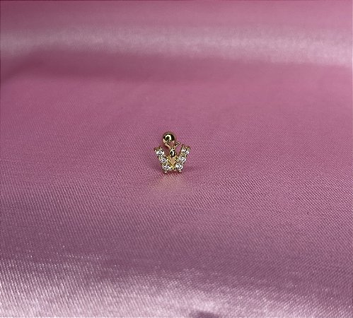 Piercing borboleta antena Ouro 18k