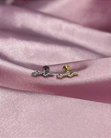 Labret cobra cleo zirconias titânio