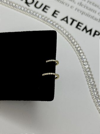 Argola seg cobalto slim c/ zircônia Swarovski
