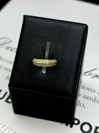 Argola seg Paris pvd 24k zircônia Swarovski®