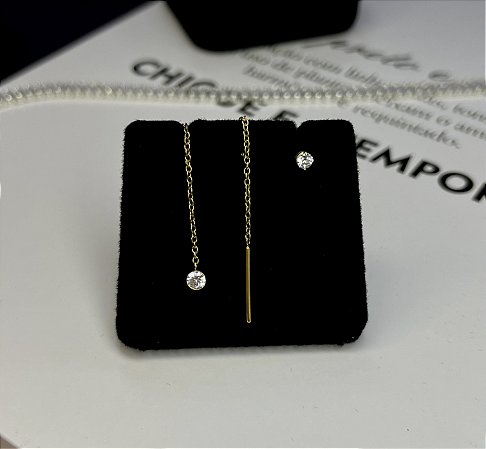Corrente fio c/ 1 zircônia Swarovski®