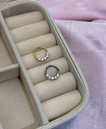 Argola seg daith/septo 5 zircônias