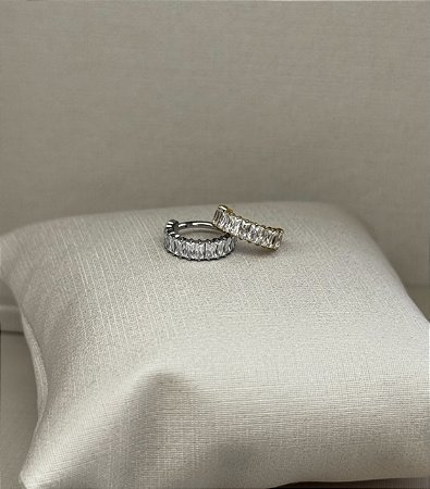 Argola conch zircônia baguetes Swarovski