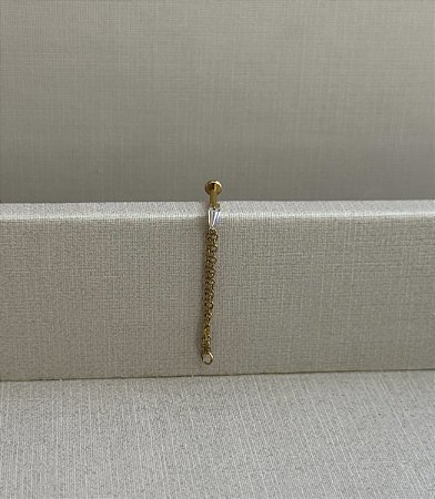 Labret 1 zircônia trapézio c/ corrente titânio