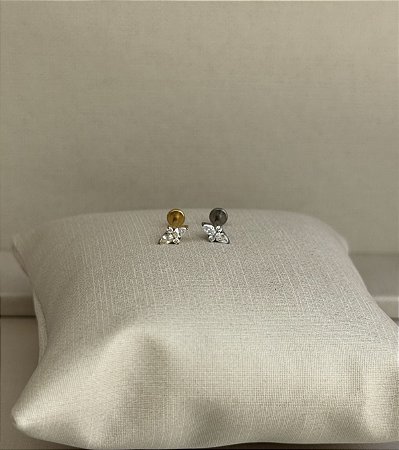 Labret deluxe 4 zircônias titânio