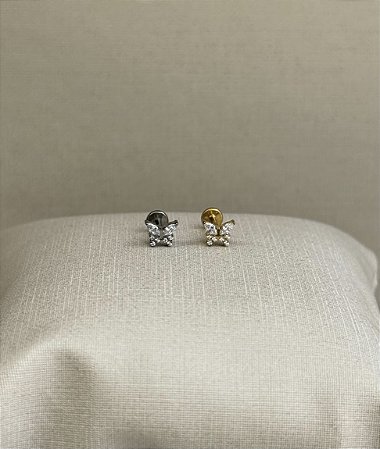 Labret mini borboleta 8 zirconias