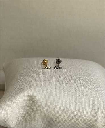 Labret mini cluster 3 zirconias