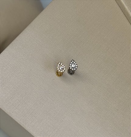 Labret gota cravejado zirconias titanio