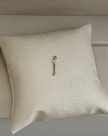 Pingente zircônia navete c/ corrente titânio