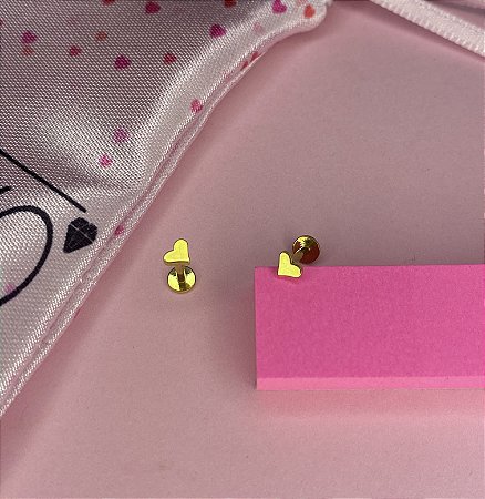 Coração Pvd gold labret