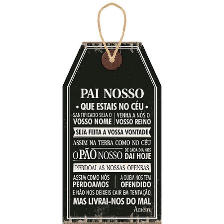 Placa Decorativa Tag Pai Nosso (19x35cm)