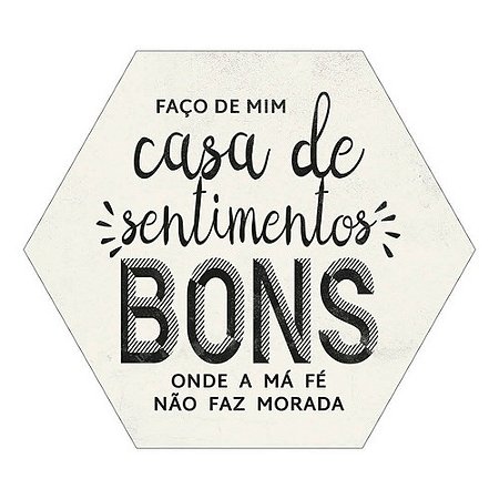 Placa Decorativa Bons Sentimentos (25x22cm)
