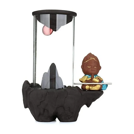 Incensário Cascata de Fumaça Invertida com Rei Macaco (19cm)
