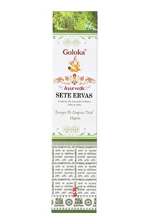 Incenso de Massala Indiano Goloka Sete Ervas (Energia de Limpeza Total)