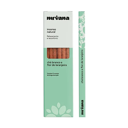 Incenso Natural Chá Branco e Flor de Laranjeira 100% Natural (9 Varetas)