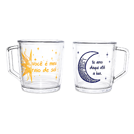 Kit Presente com Par de Canecas (Sol e Lua)