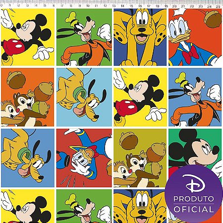 Tecido Tricoline Digital Coleção Disney - Mickey Quadrinhos and Friends