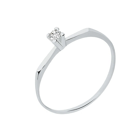 Anel prata solitario pronta entrega