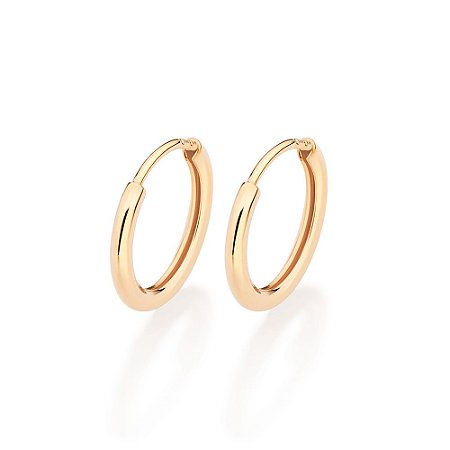 Brinco rommanel argola fina folheado a ouro 18k