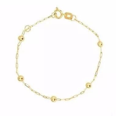 PULSEIRA INFANTIL BOLINHA EM OURO 18K