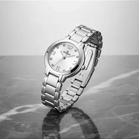 Relógio Champion Original Social Caixa Metal Pulseira Aço